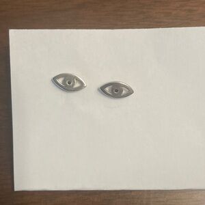 Sterling silver evil eye earrings